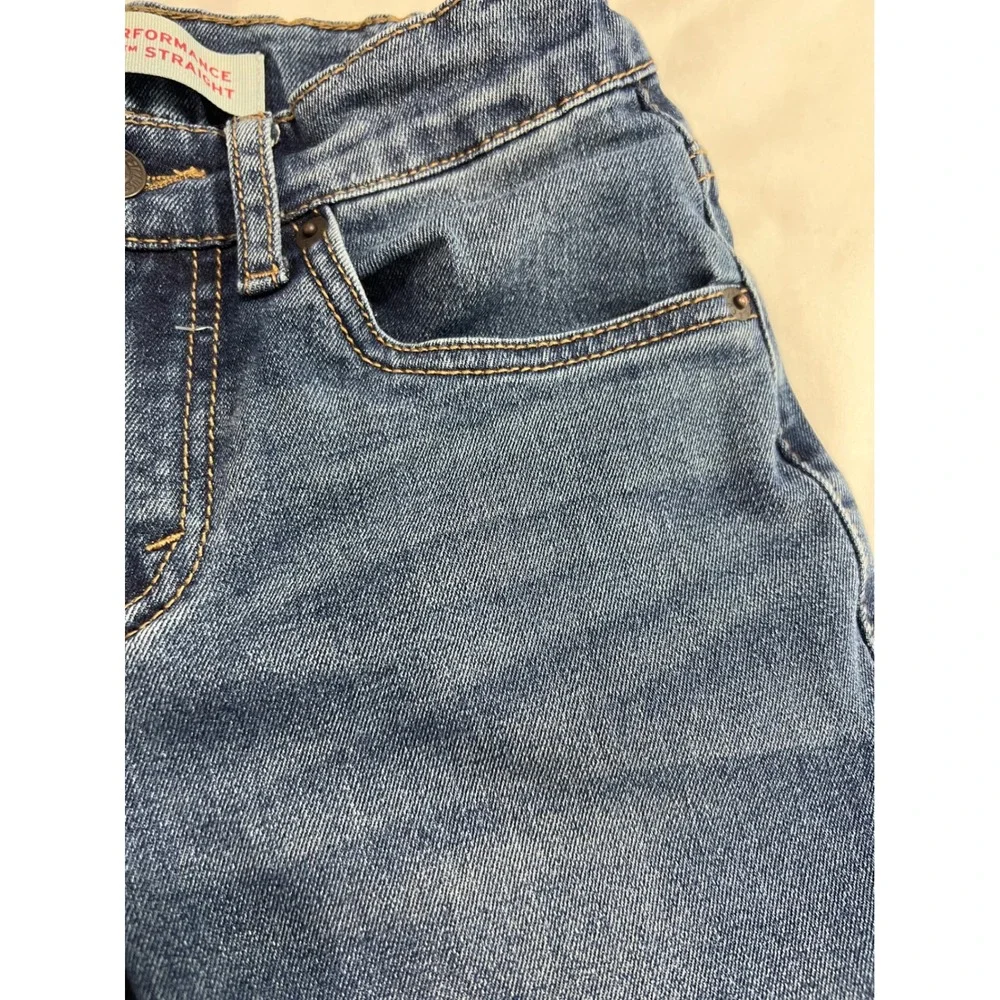 Levis 514 Boys‎ Straight Leg Performance Jeans Medium Wash Blue Size 8 Reg D22